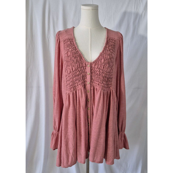 Free People Women's Don't Call Me Baby Rosie Pink Tunic Mini Dress XS - Picture 4 of 10